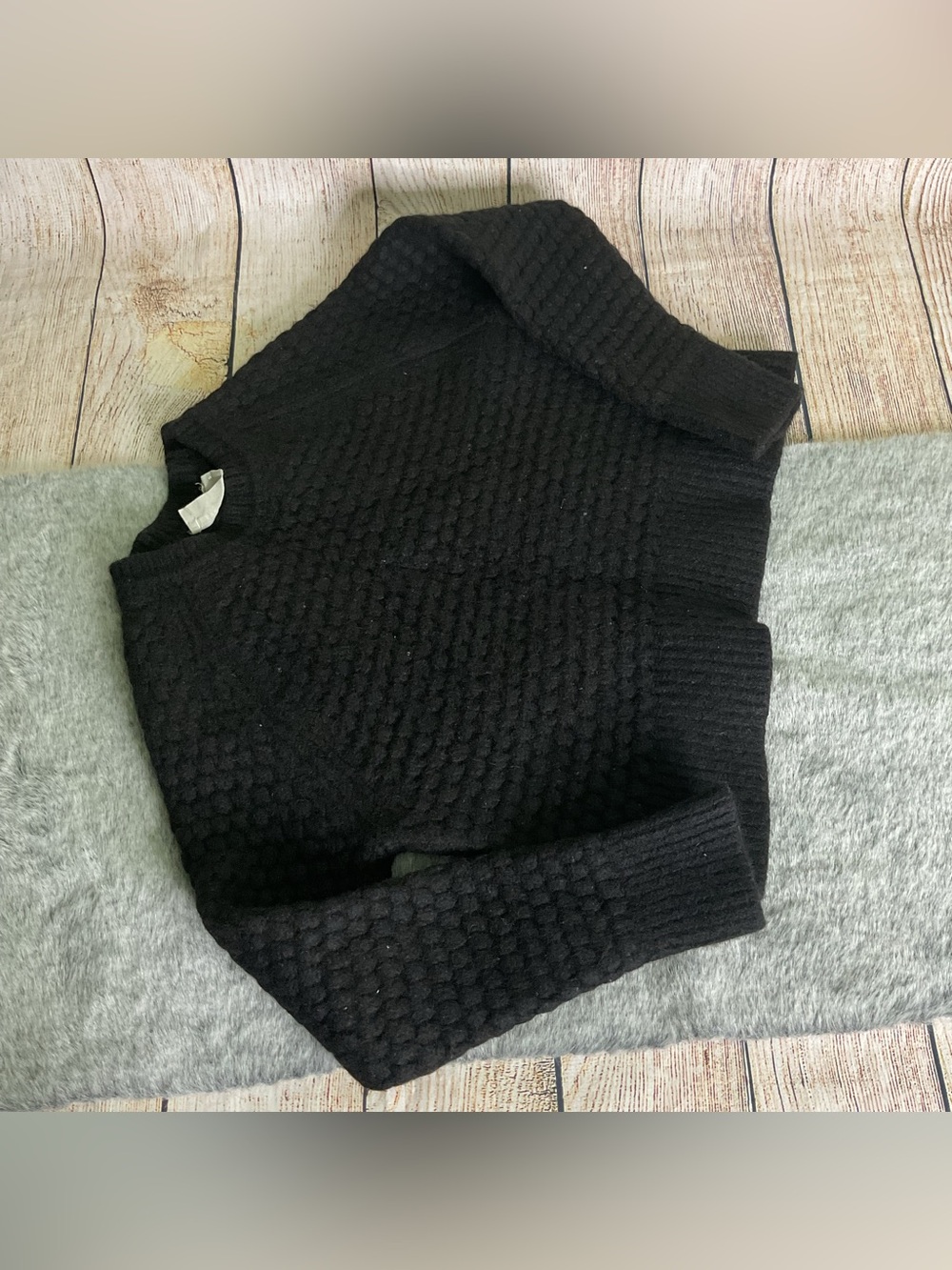 Everlane Black Wool Alpaca Blend Knit Sweater Size S